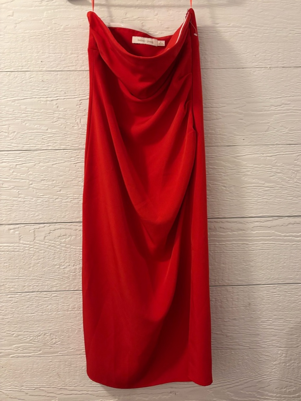 NEW BISHOP + YOUNG naomi strapless little red dress